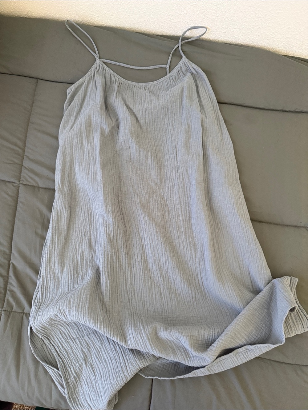 H&M Light Blue Spaghetti Strap Summer Dress